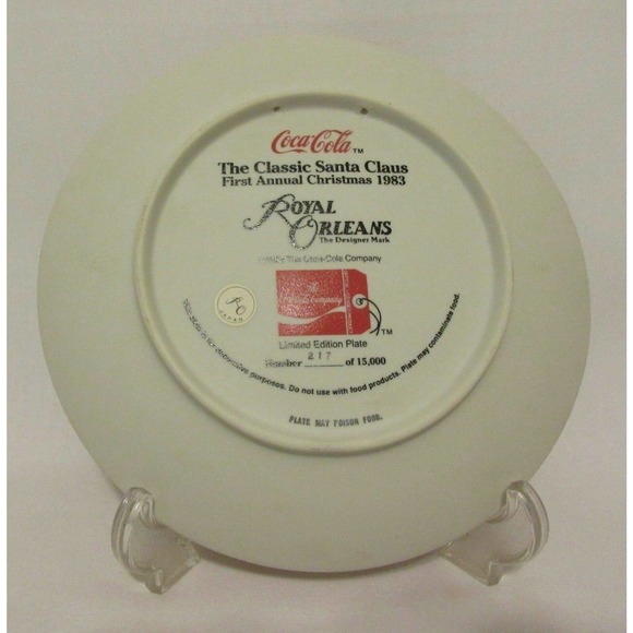 1983 Coca Cola Christmas Santa Collector Plate Royal Orleans First Annual #217 - Picture 7 of 12